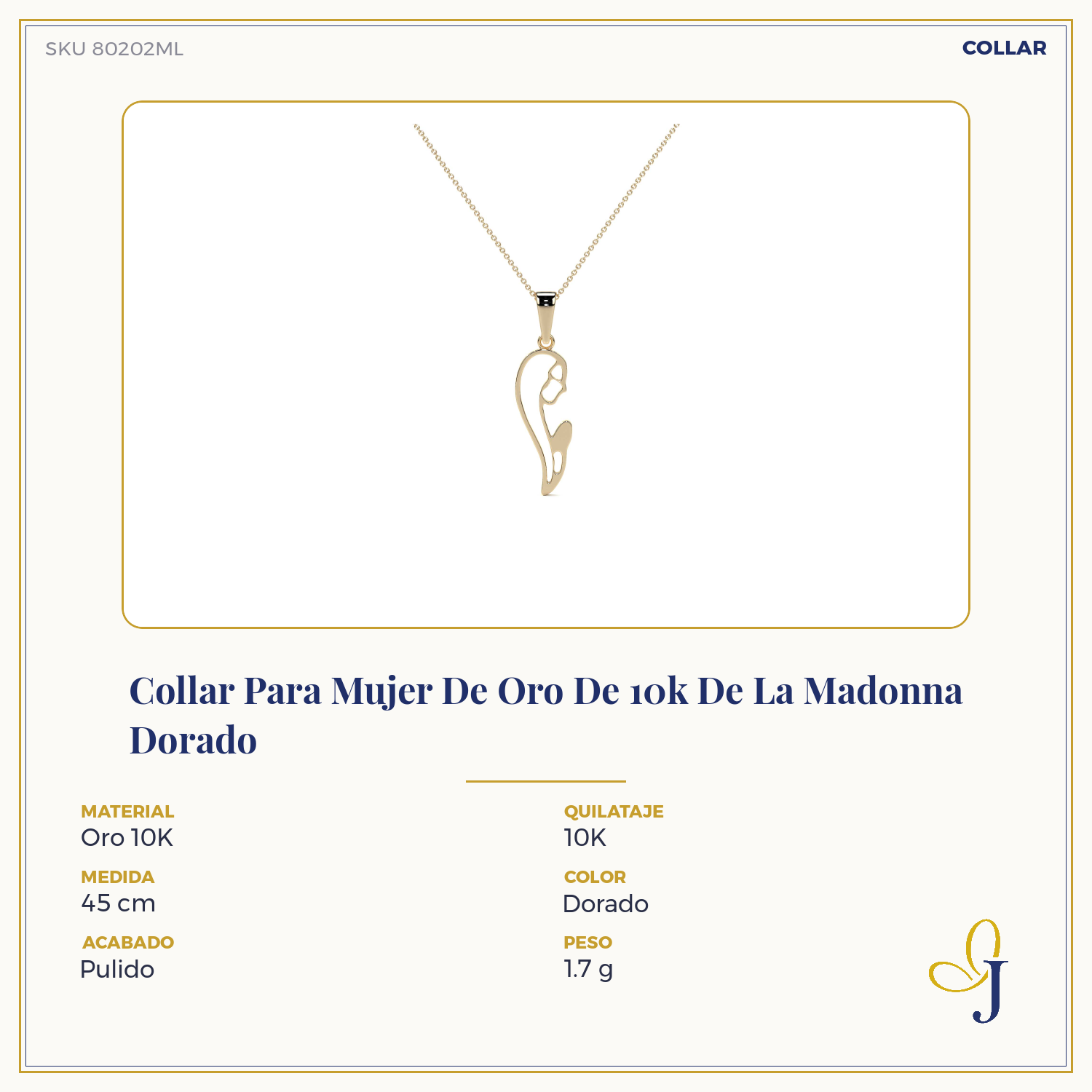 10k Gold Madonna Pendant Gold