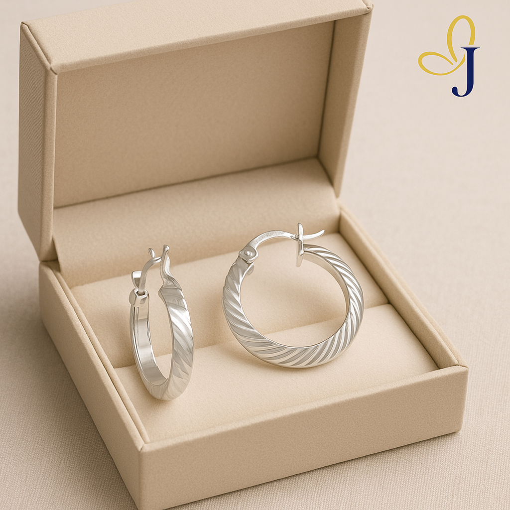 925 Silver 12mm Triangular Diamond-Cut Tube Hoop Earring