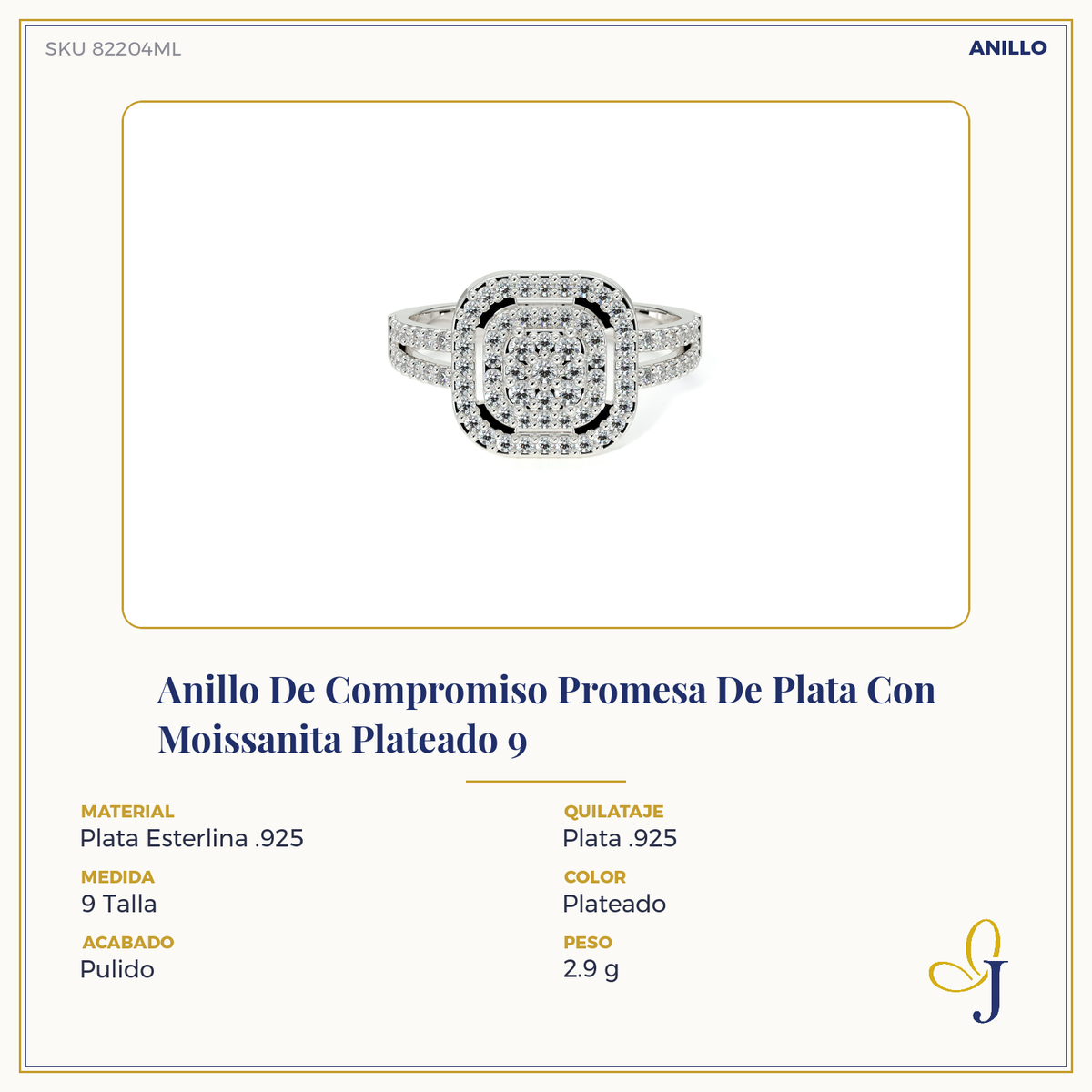 Sterling Silver Promise/Engagement Ring with Moissanite