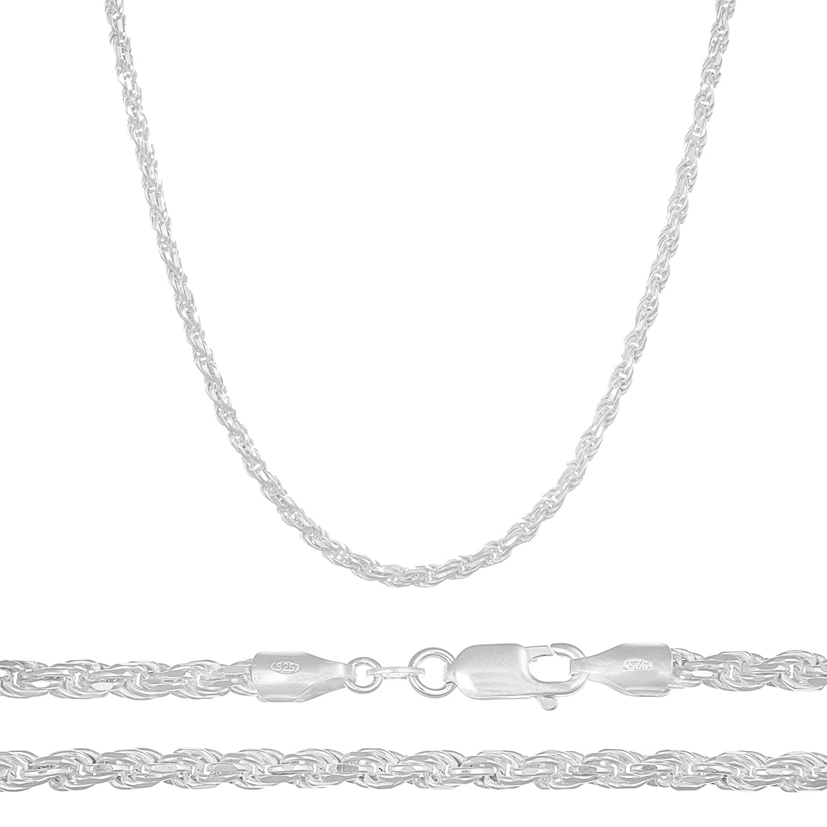 925 Silver Necklace with Saint Jude Charm and Italian Chain