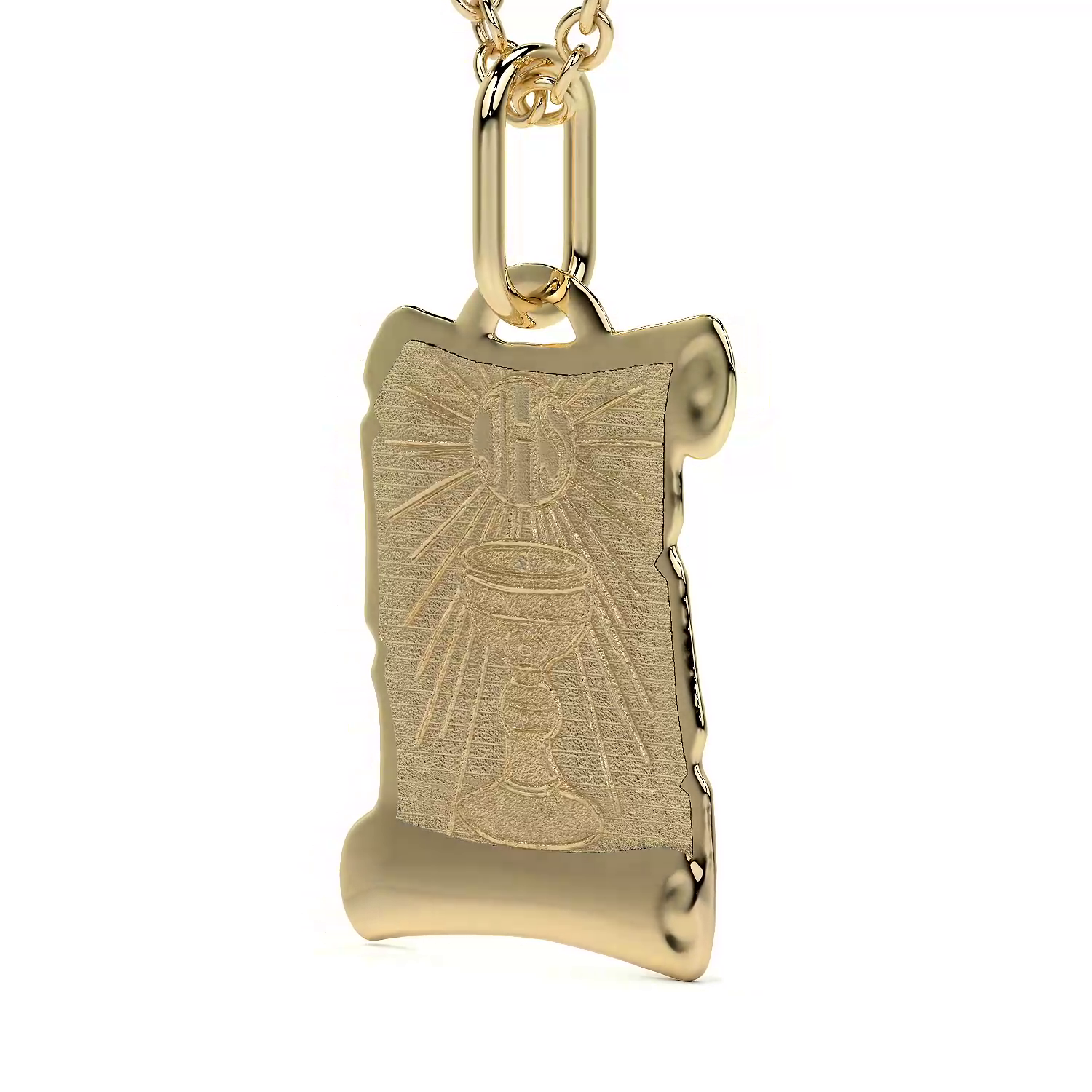 14K Gold Religious Holy Chalice Pendant | 12mm Italian Gold Pendant | Fine Jewelry