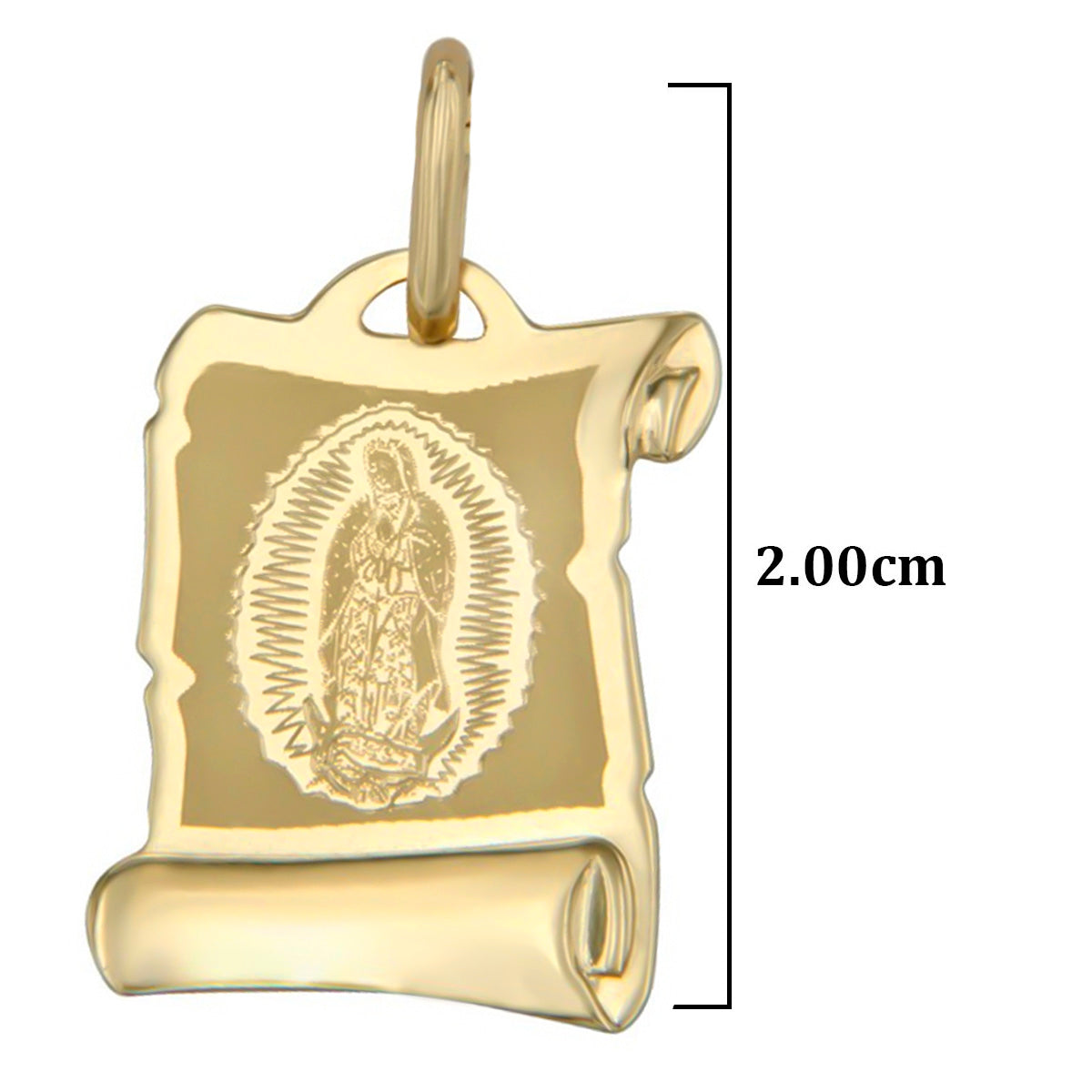 14k Gold Italian Virgin Mary Medal Necklace