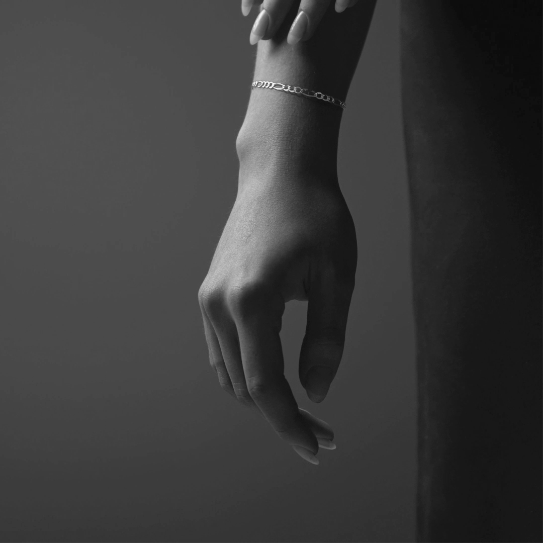 925 Sterling Silver Figaro 3+1 Bracelet, 21 cm, 2.5 mm Gauge