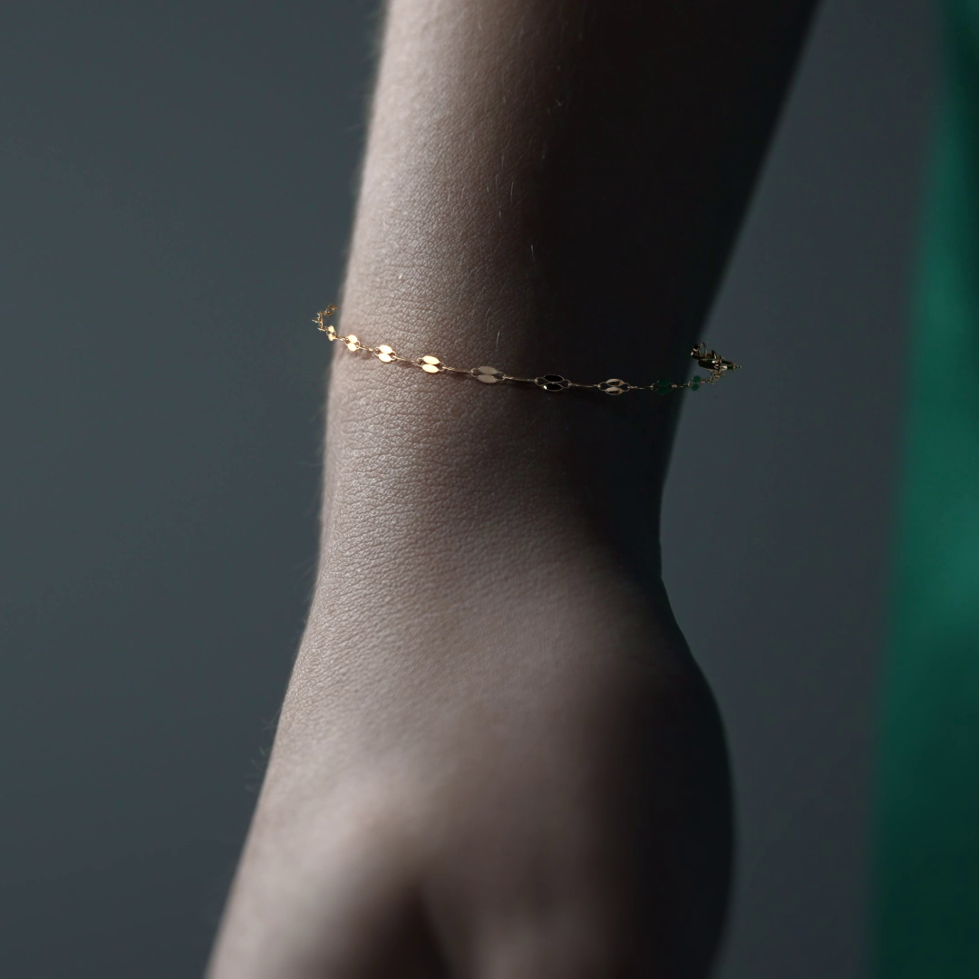 Italian Bracelet 3x1 Serpentine 14K 2.6mm, 18.5cm