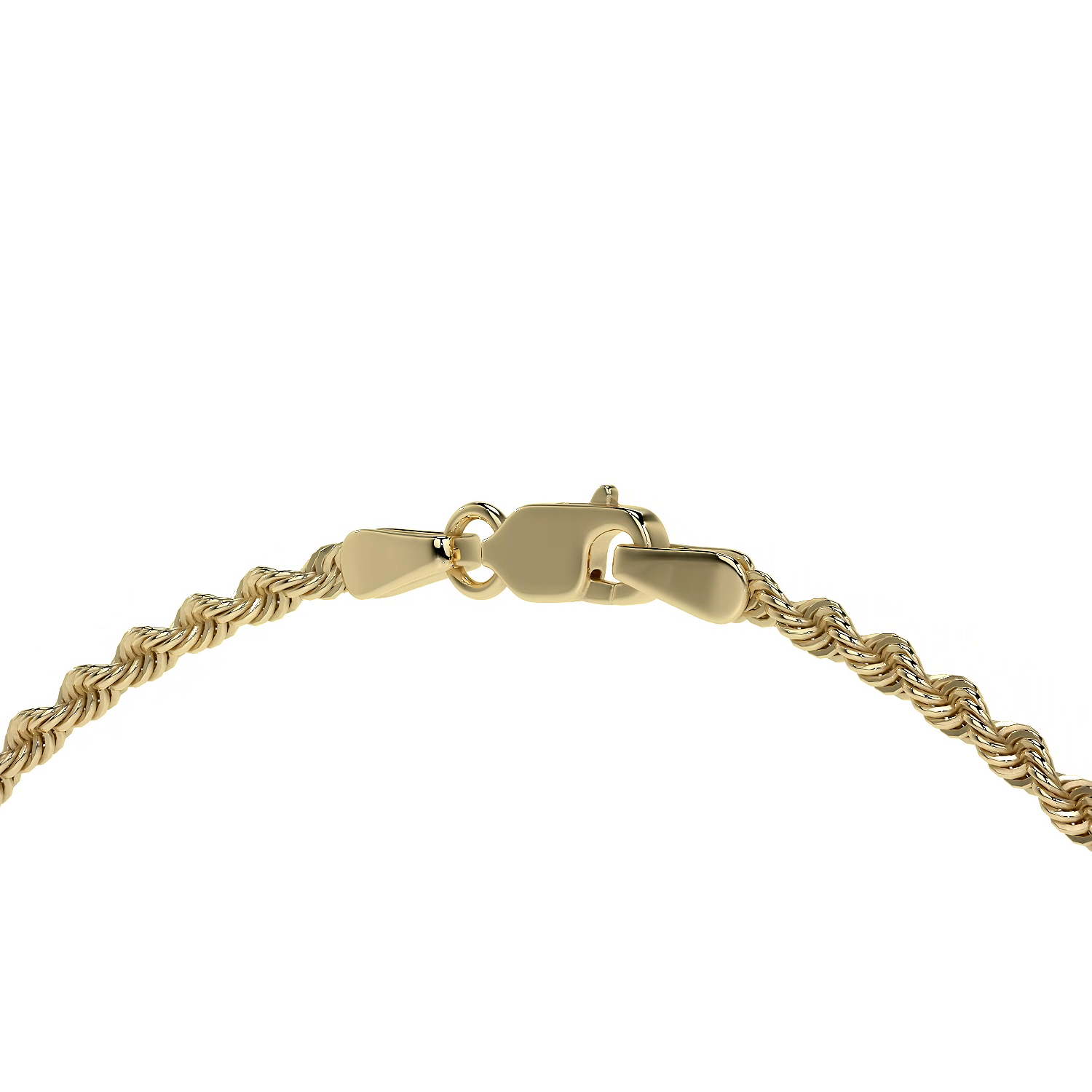 14k Italian Gold Hollow Rope Chain, 3.2mm Gauge
