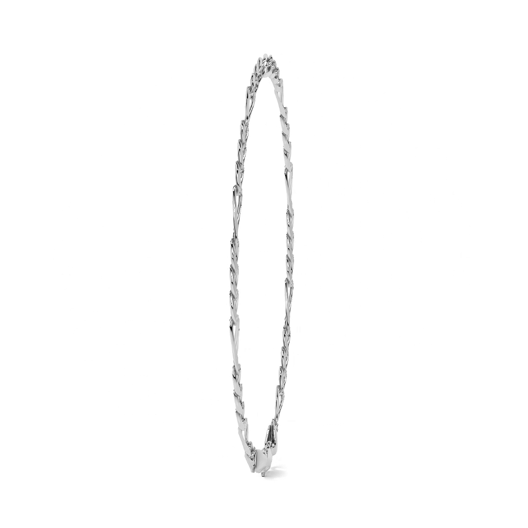925 Sterling Silver Figaro 3+1 Bracelet, 21 cm, 2.5 mm Gauge