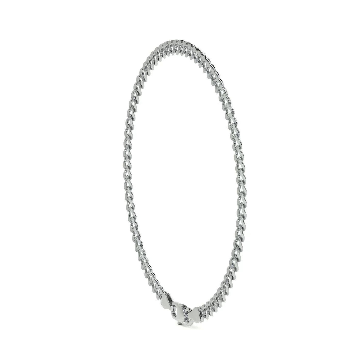 Italian Sterling Silver 925 Curb Chain Bracelet, 21cm, 4.1mm