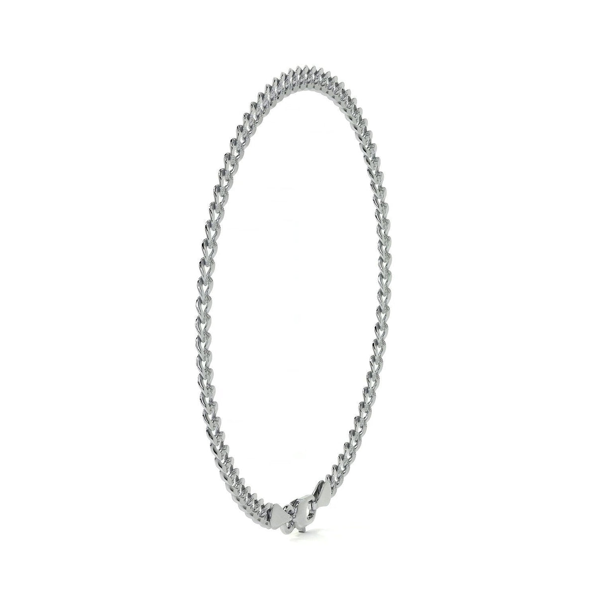 925 Sterling Silver Barb Chain Bracelet 18cm, 3.2mm Gauge, Italian