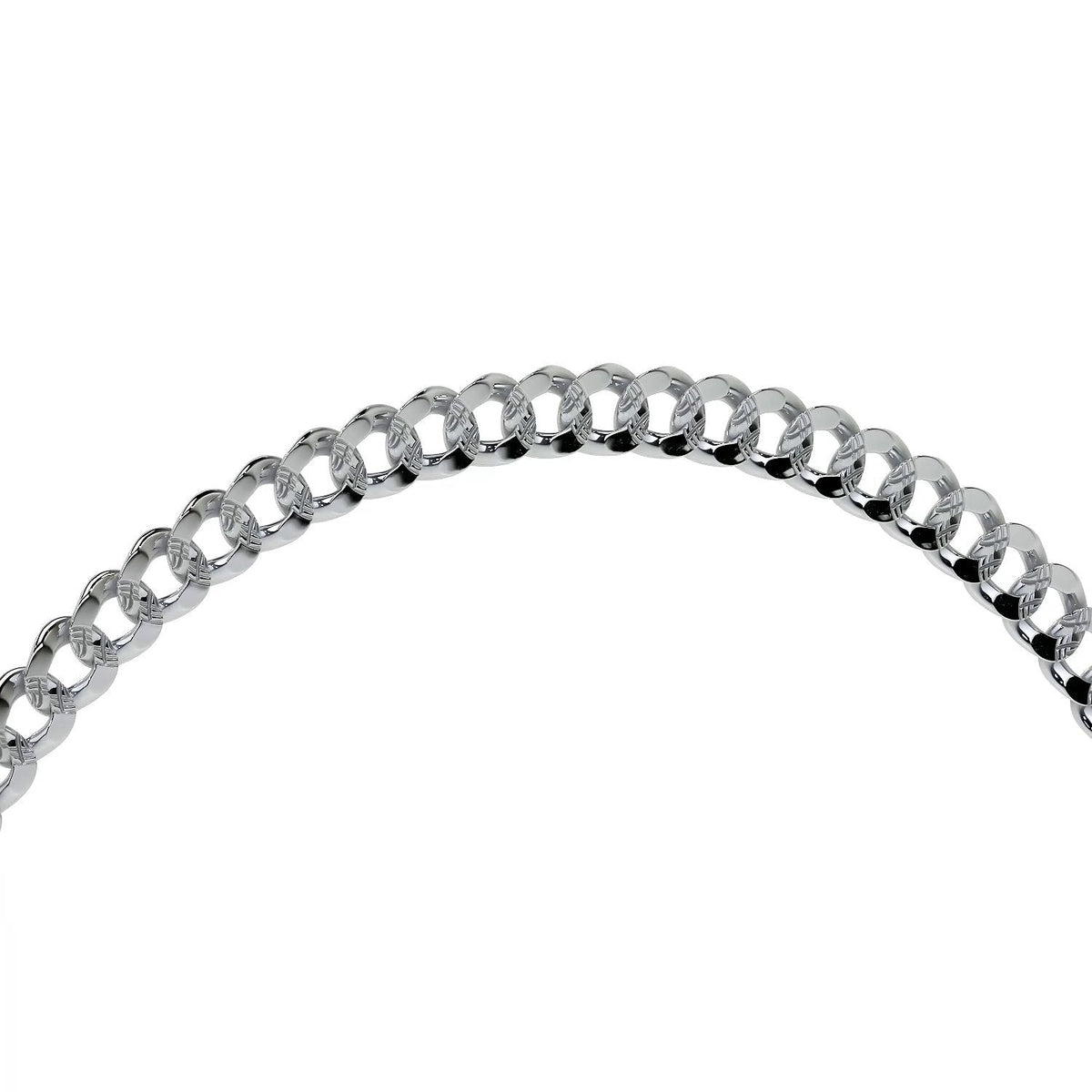 Italian Sterling Silver 925 Curb Chain Bracelet, 21cm, 4.1mm