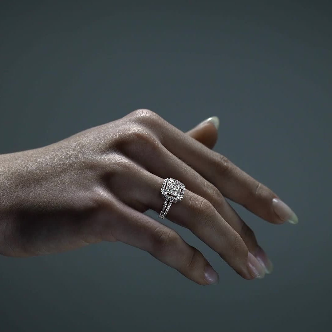 Sterling Silver Promise/Engagement Ring with Moissanite