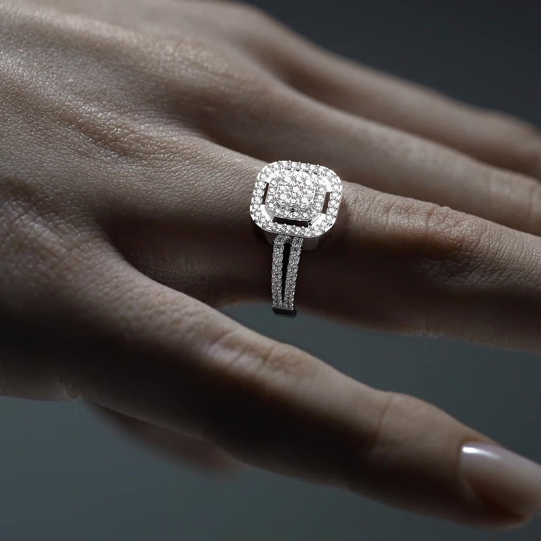 Sterling Silver Promise/Engagement Ring with Moissanite