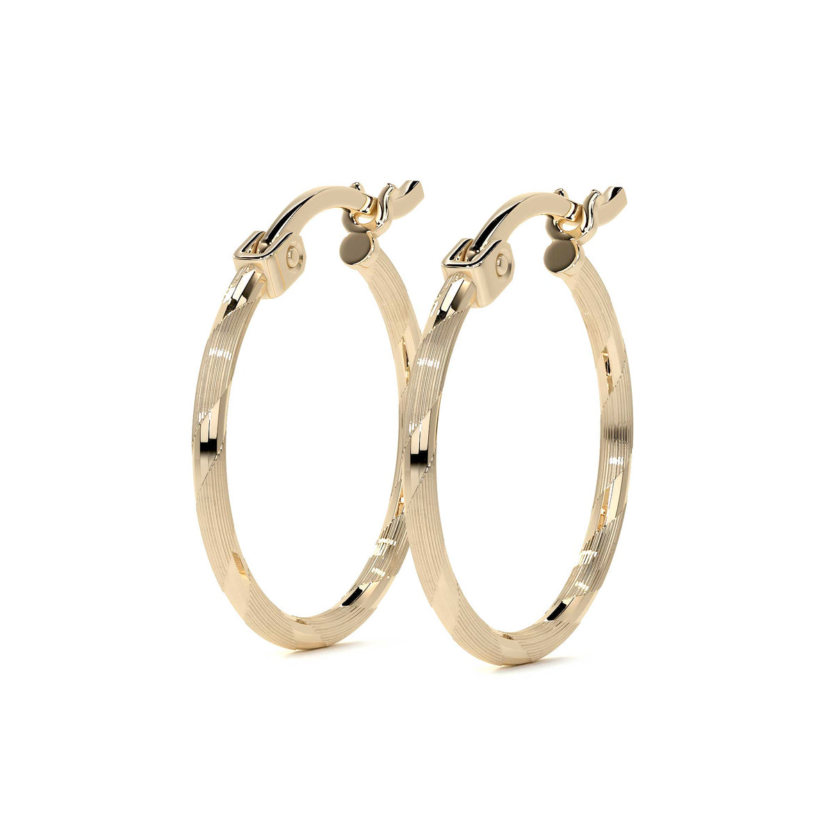 Diamond-Cut Rope Blue Gold Hoop Earring