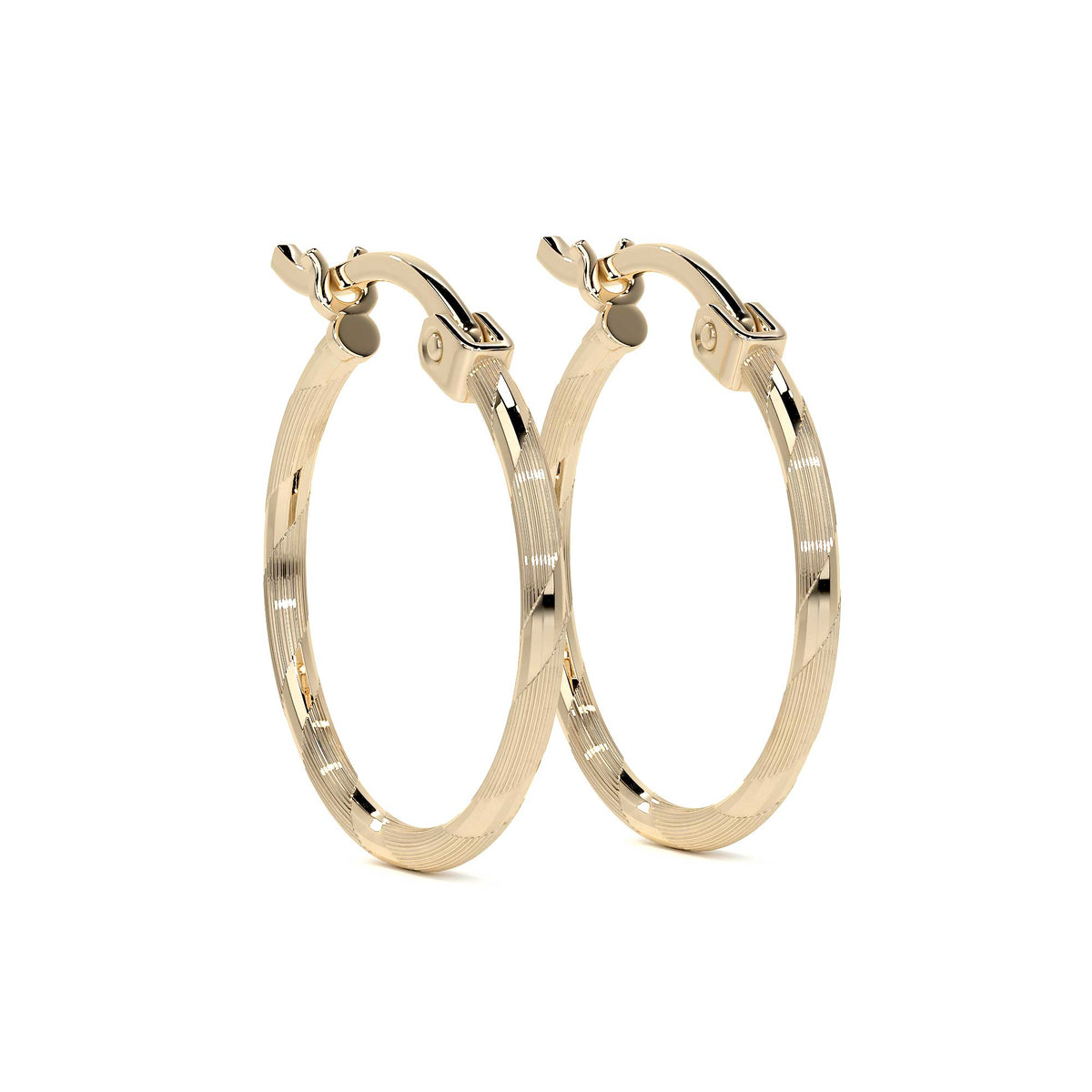 Diamond-Cut Rope Blue Gold Hoop Earring