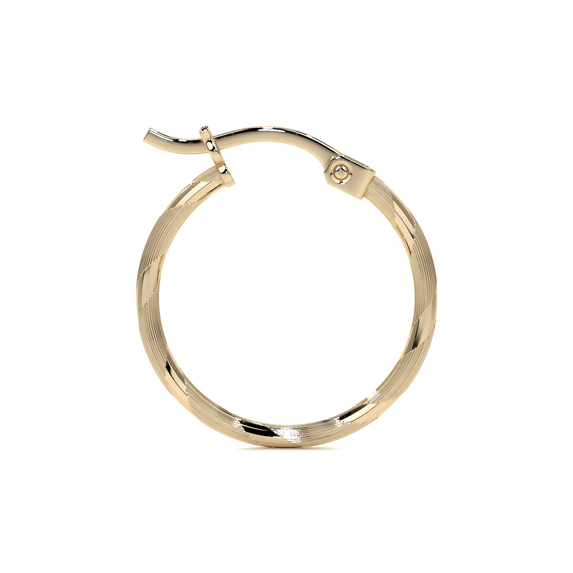 Diamond-Cut Rope Blue Gold Hoop Earring