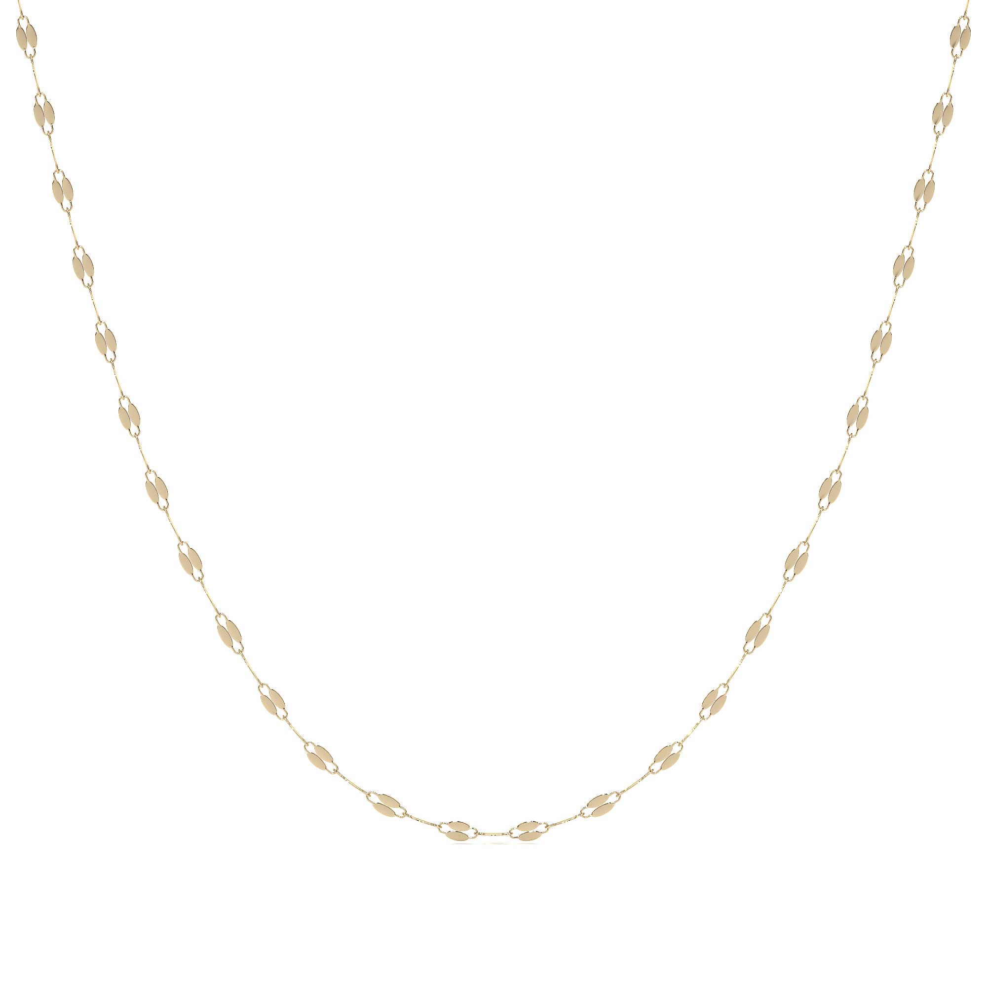 10K Gold Coffee Bean Chain 40 cm 2.3 mm 1.5 g