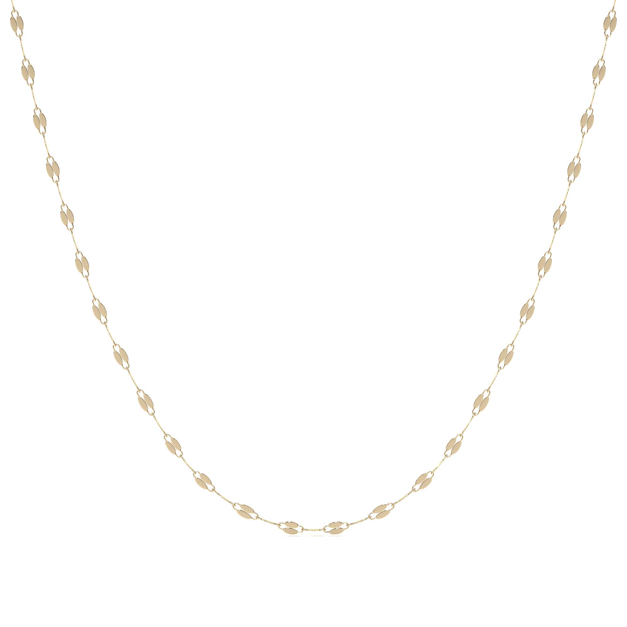 10K Gold Coffee Bean Chain 40 cm 2.3 mm 1.5 g