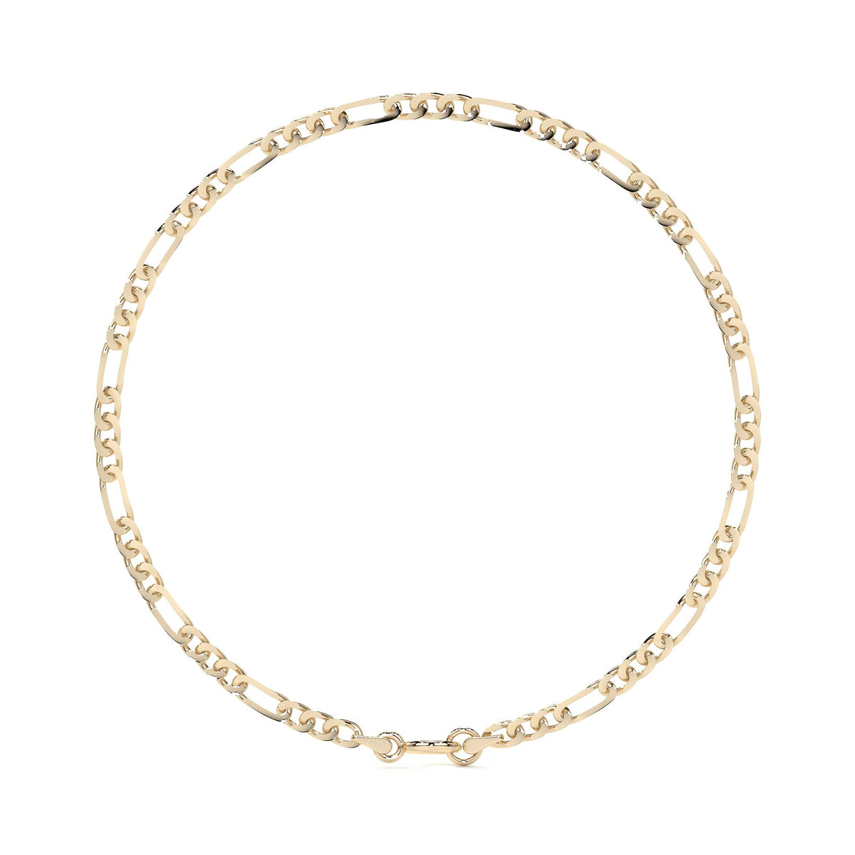 14k Gold Solid Figaro Bracelet 18.5cm 2mm Gauge