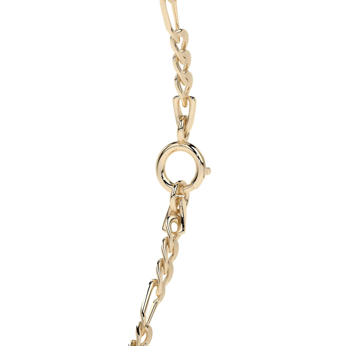 10K Italian Pavé Figaro Bracelet, 2.6mm