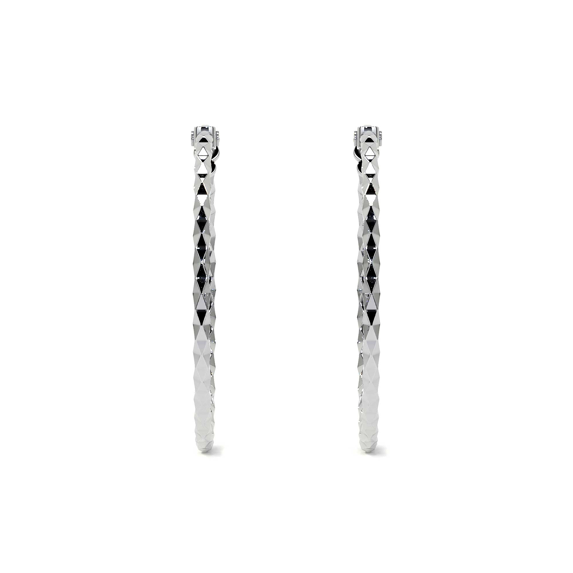 925 Sterling Silver Diamond-Cut Arracada Hoop Earring for Women, Confetti Style