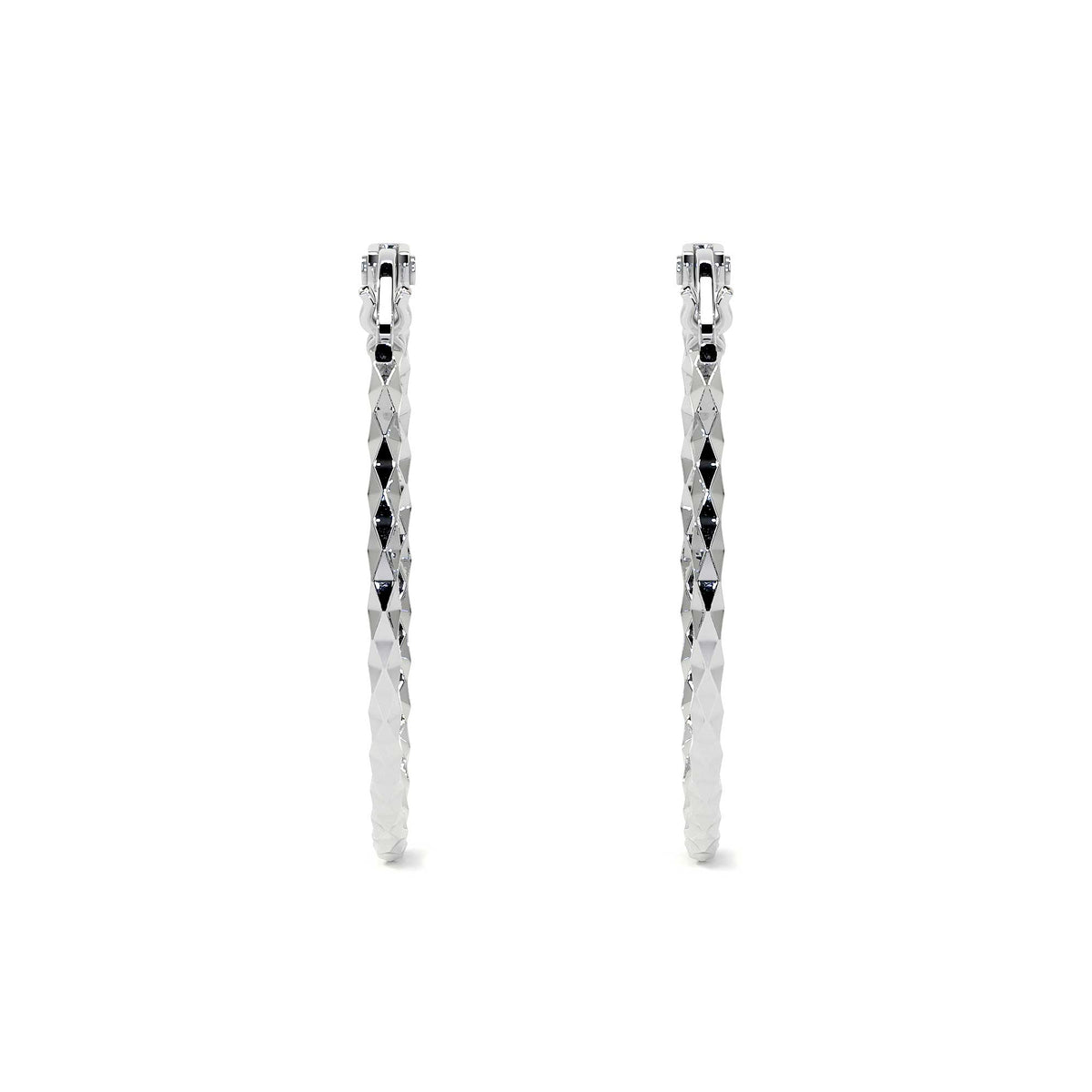 925 Sterling Silver Diamond-Cut Arracada Hoop Earring for Women, Confetti Style