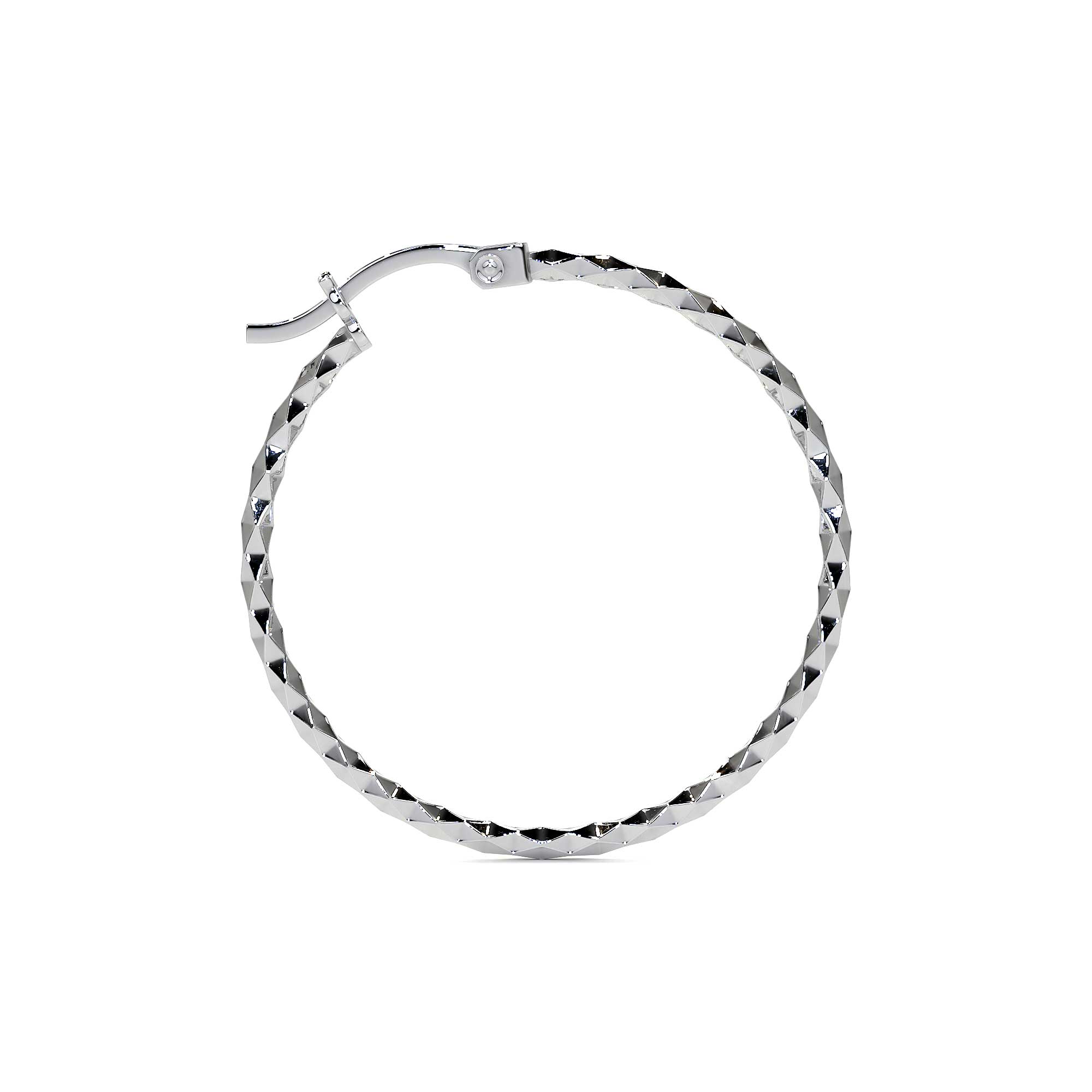 925 Sterling Silver Diamond-Cut Arracada Hoop Earring for Women, Confetti Style
