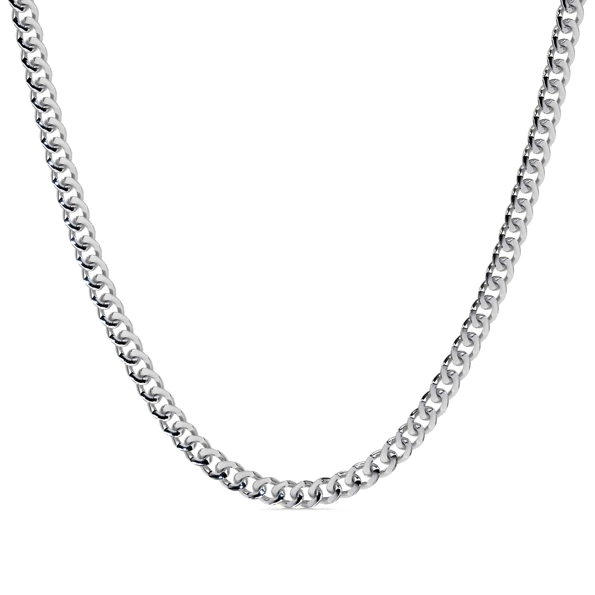 925 Sterling Silver Curb Chain, 3.2mm Gauge, in 5 Colors