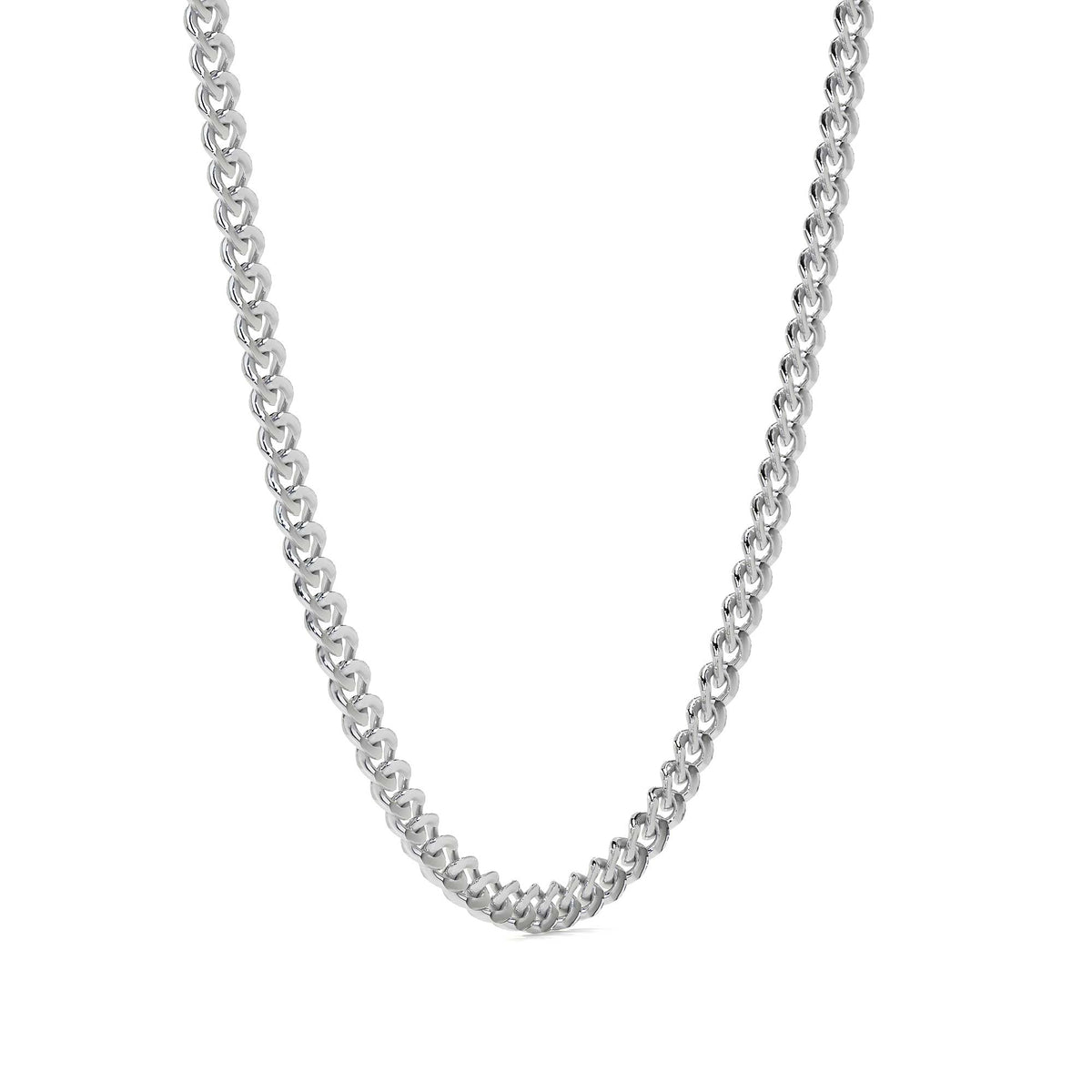 925 Sterling Silver Diamond Cut Curb Chain 60 cm