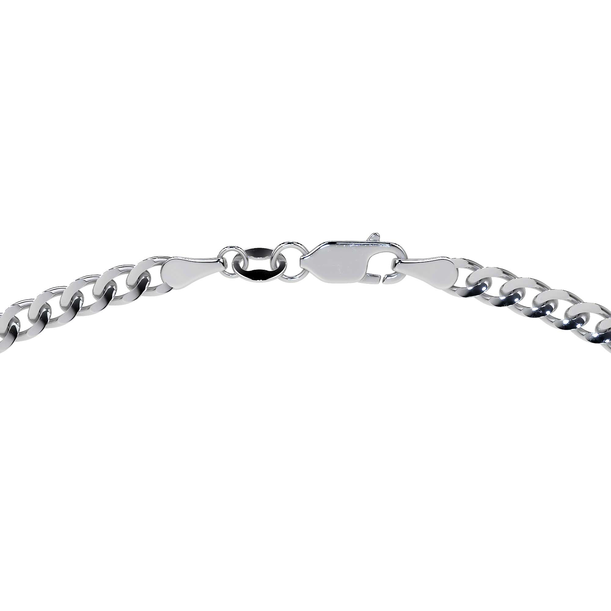 925 Sterling Silver Curb Chain 55 cm, 6.4 mm Gauge