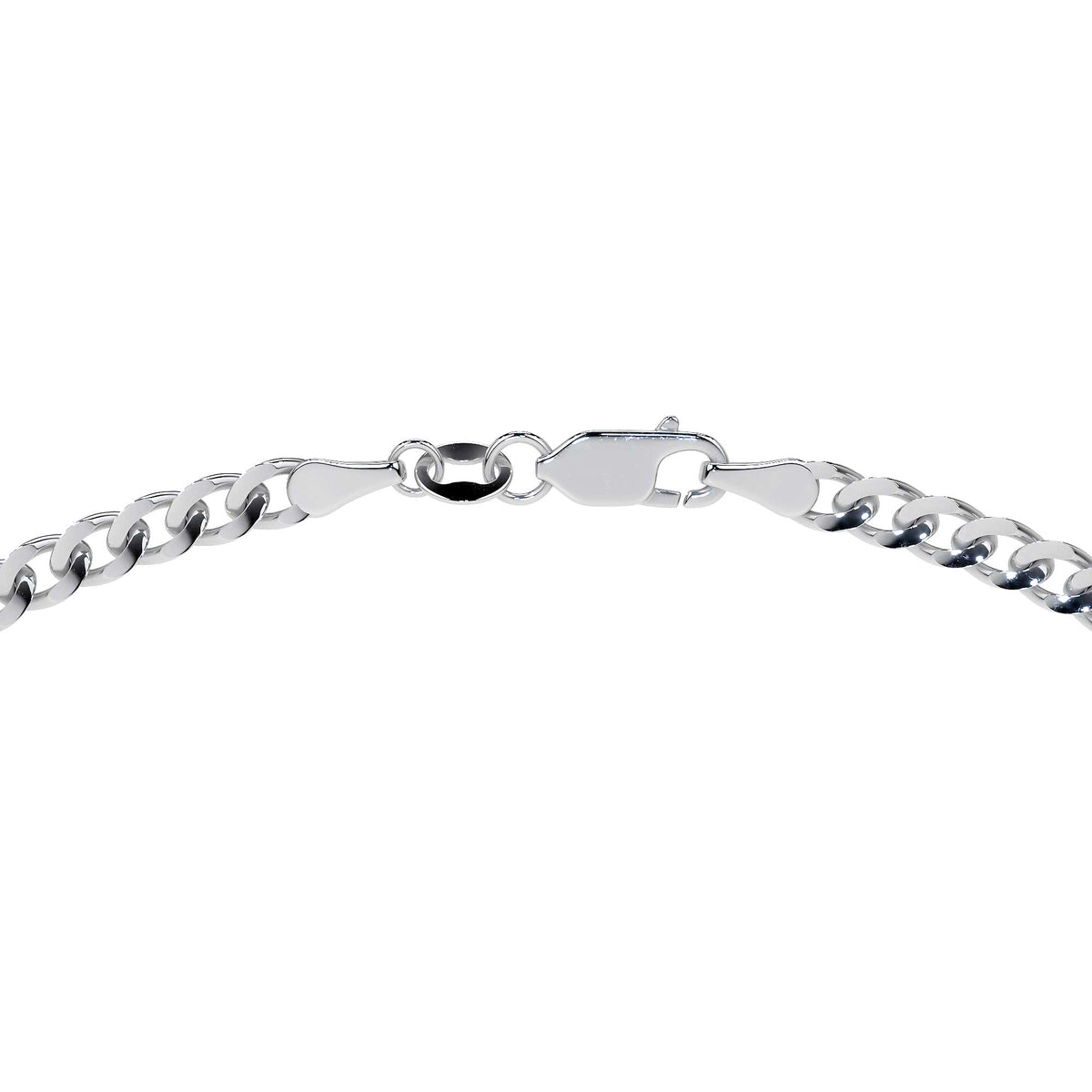 925 Sterling Silver Diamond Cut Curb Chain 60 cm