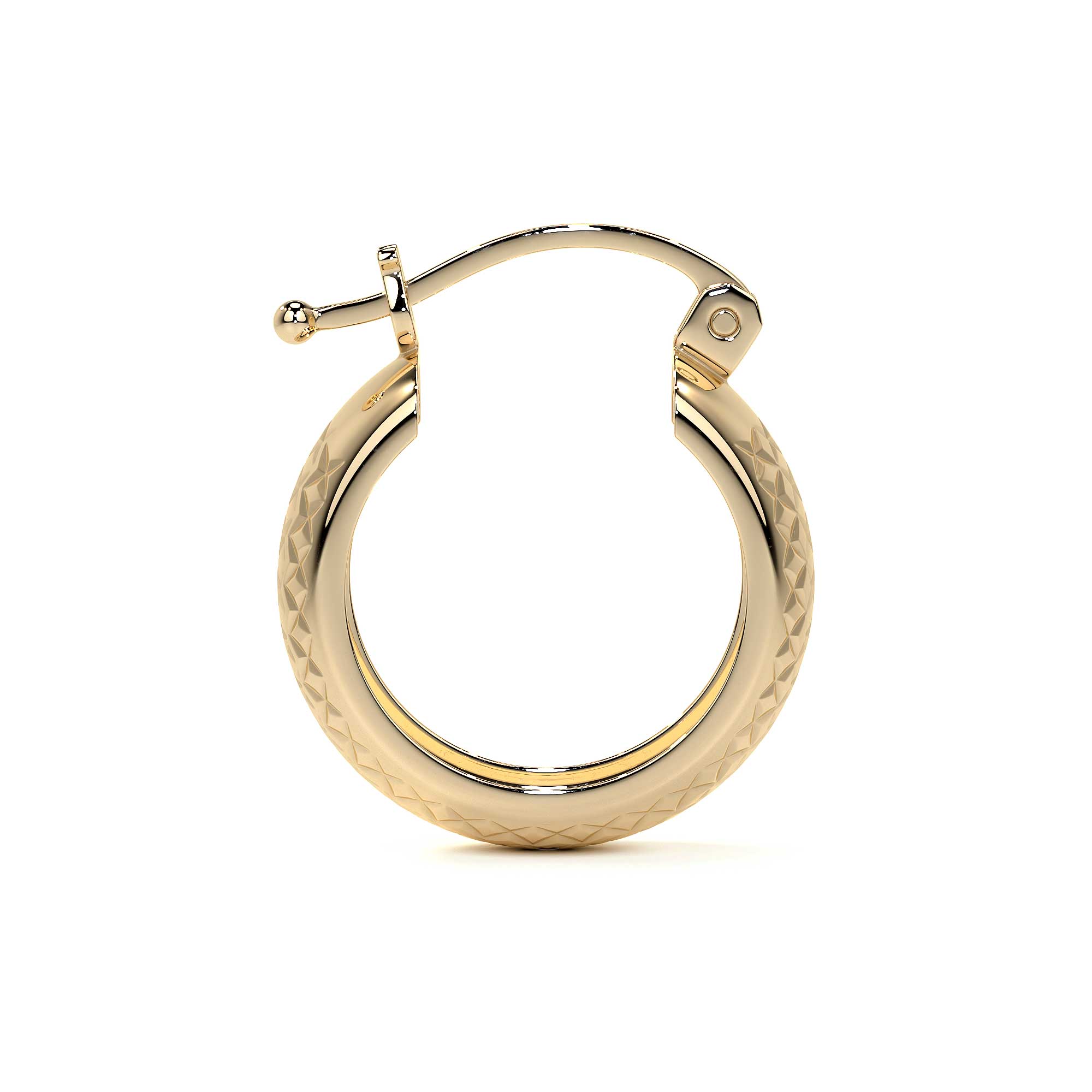 925 Sterling Silver Diamond-Cut Arracada Hoop Earring, Bangle Type