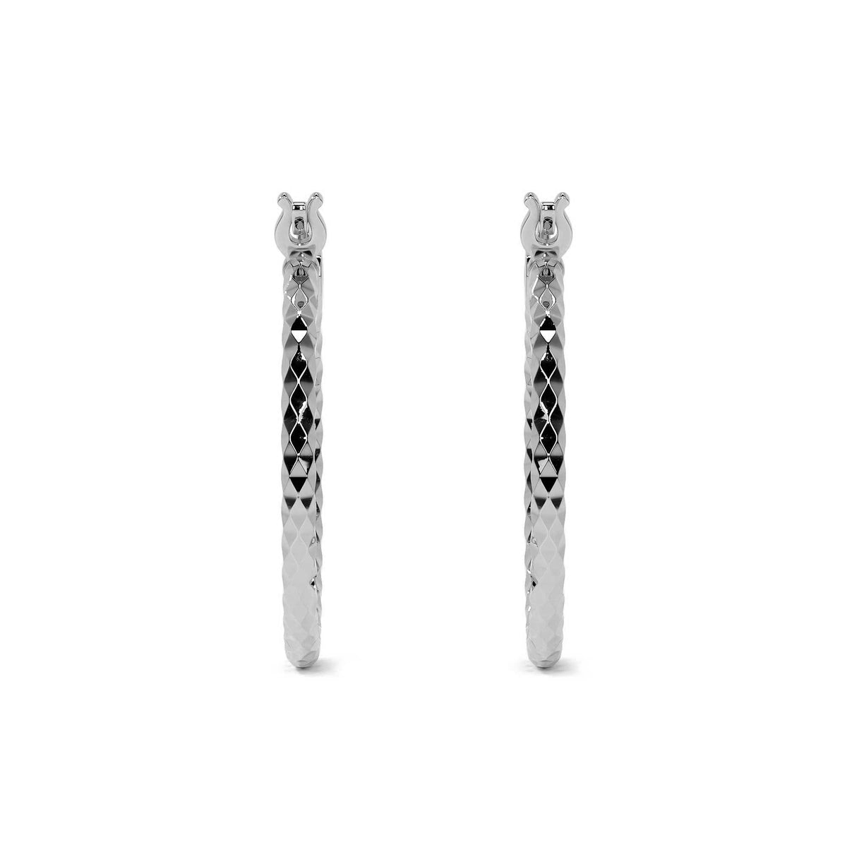925 Sterling Silver Women's Honeycomb Diamond-Cut Stud Earrings 12mm