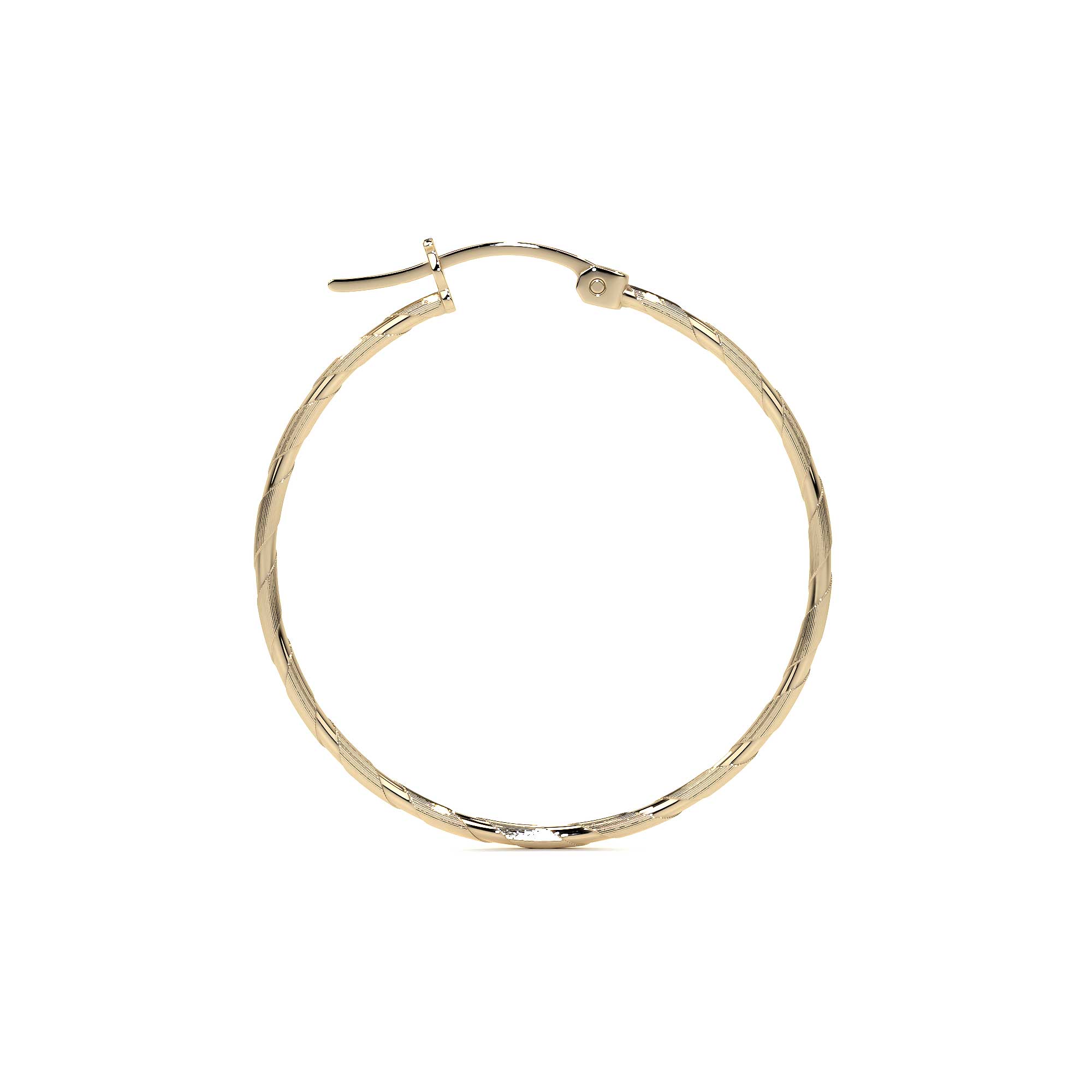 Diamond-Cut Rope Blue Gold Hoop Earring