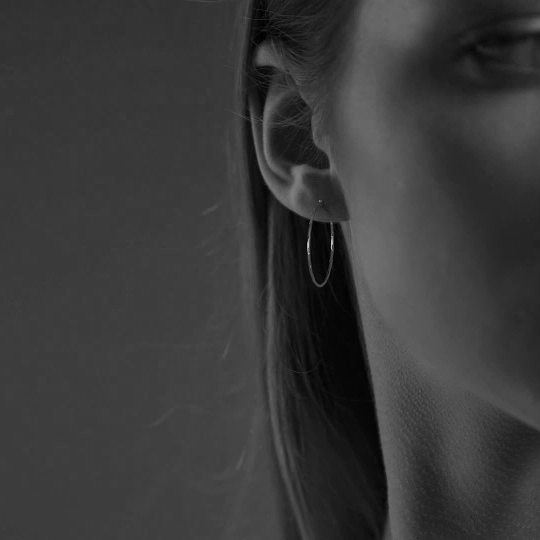 Women's 30mm Sterling Silver 925 Diamond-Cut Hoop Earrings