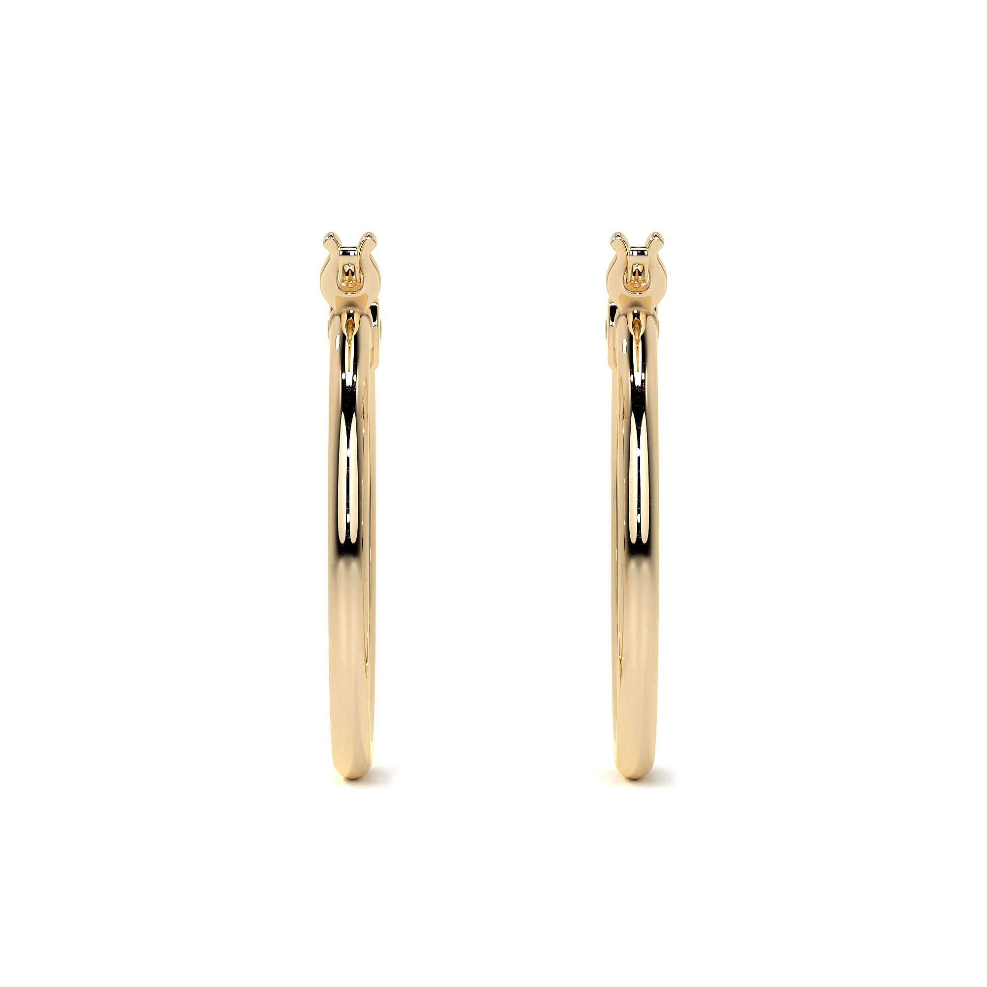 10k Gold Smooth Hoop Earring 20mm