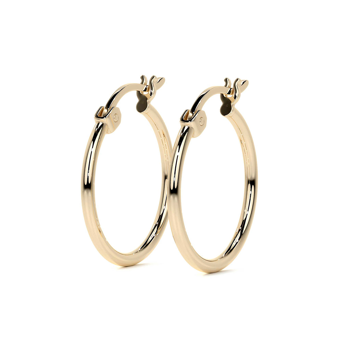 10k Gold Smooth Hoop Earring 20mm