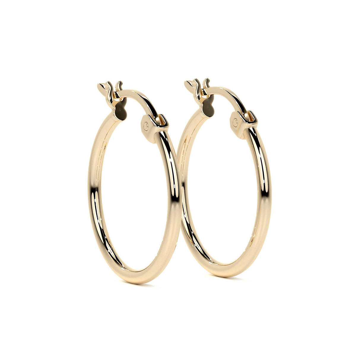 10k Gold Smooth Hoop Earring 20mm