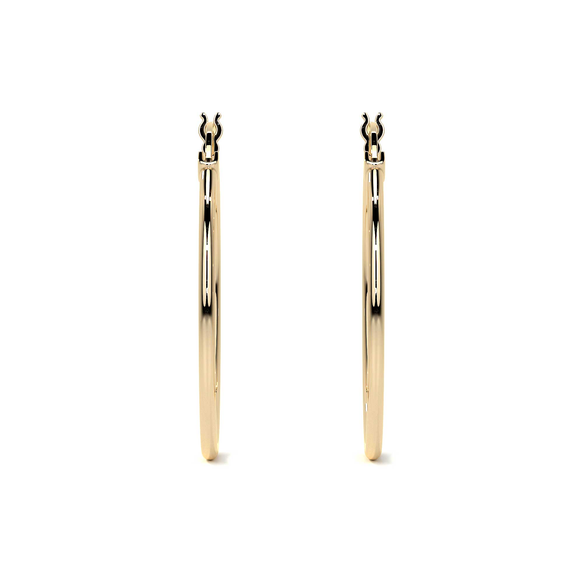 Women's 14k Pure Gold Smooth Hoop Earring