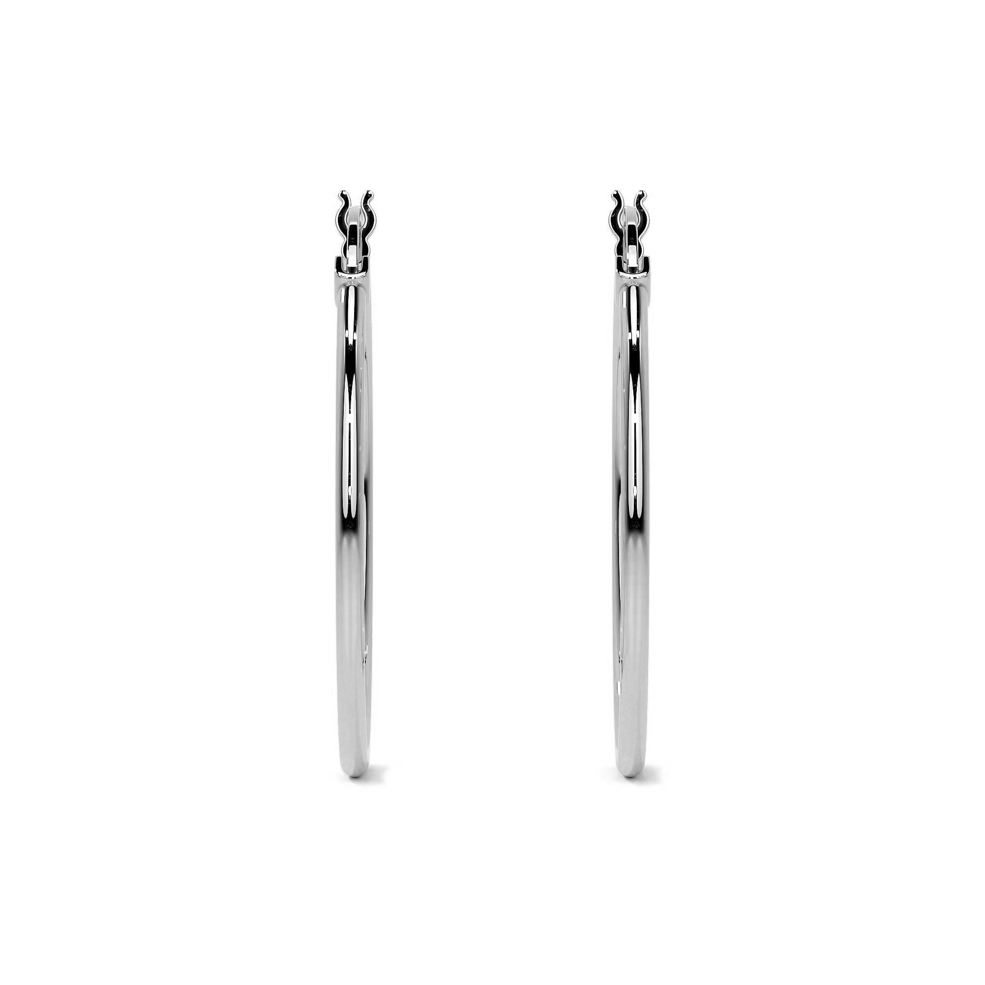 Women's 925 Silver Plain Hoop Earring 20mm