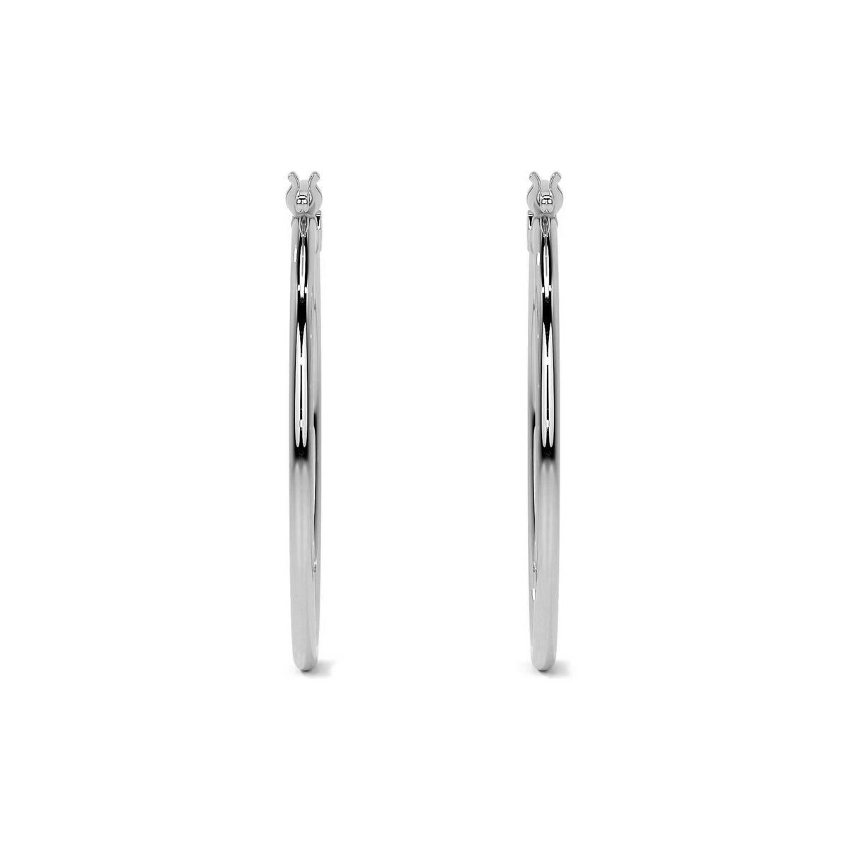 Women's Plain 25mm 925 Sterling Silver Earring