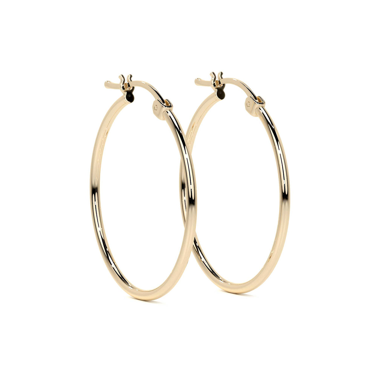 Women's 14k Pure Gold Smooth Hoop Earring