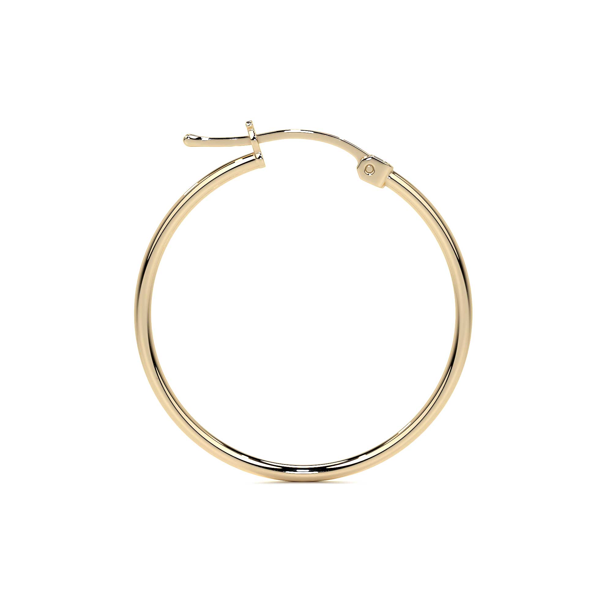 Women's 14k Pure Gold Smooth Hoop Earring