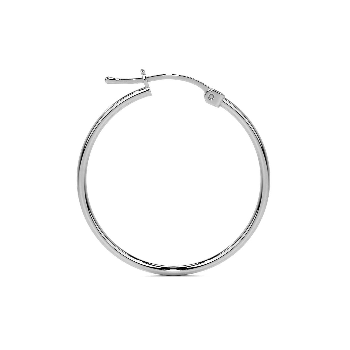 Women's Plain 25mm 925 Sterling Silver Earring