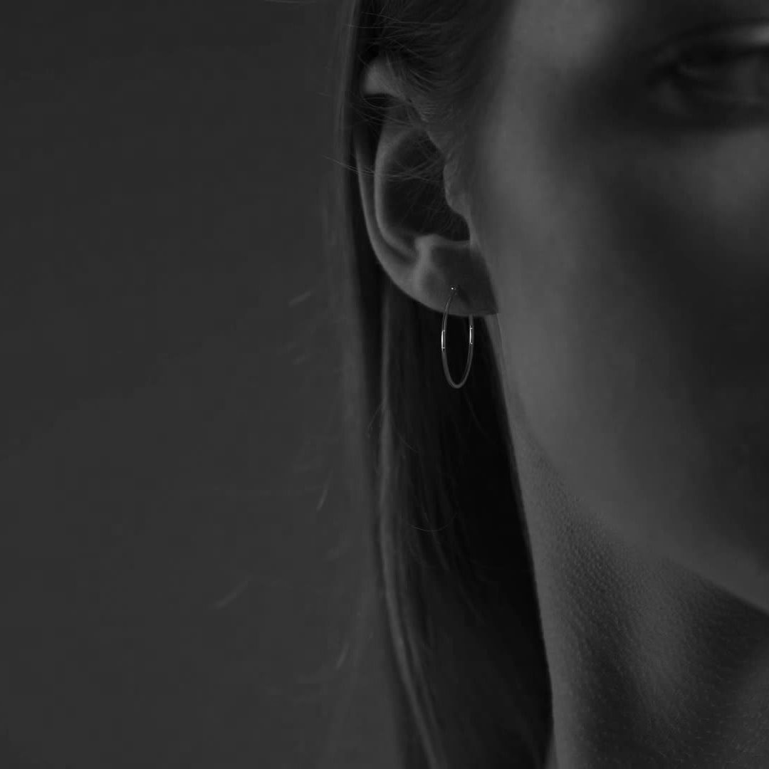 925 Sterling Silver Smooth Hoop Earrings for Women 30 mm