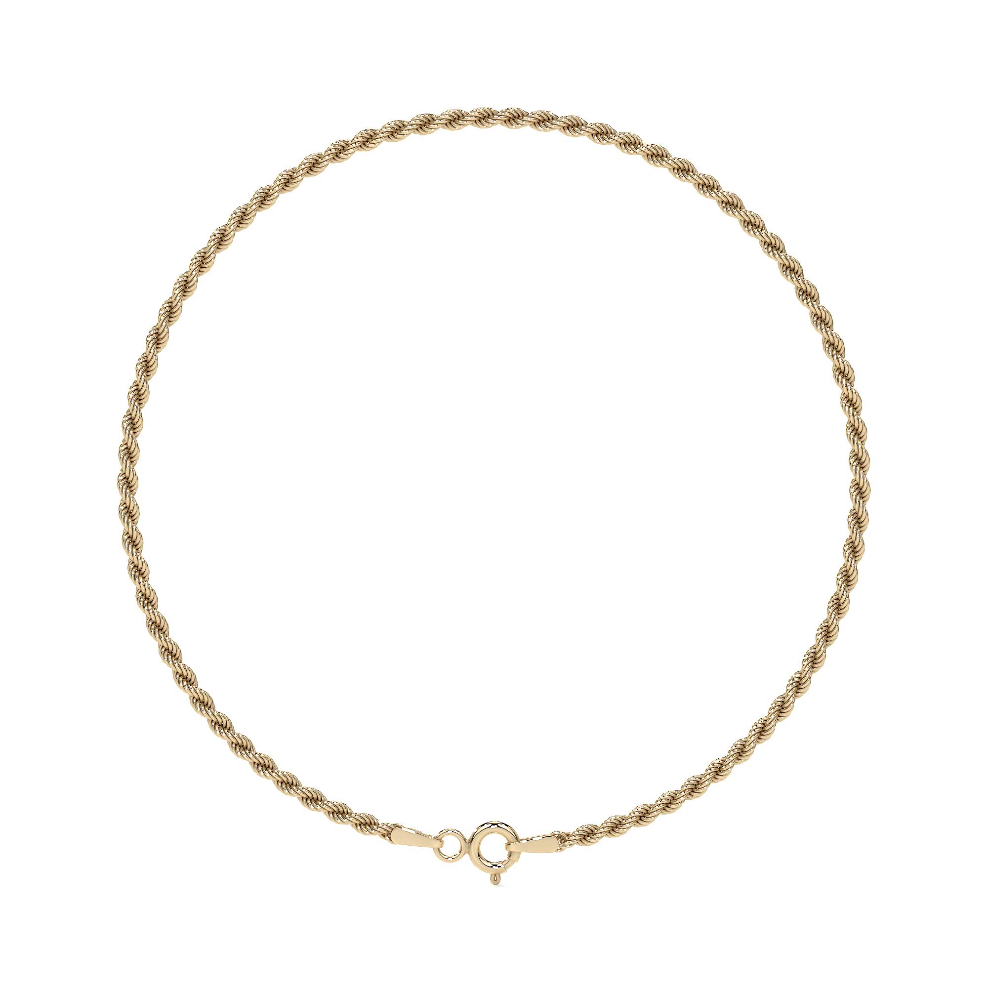 10k Italian Gold Hollow Torsal Bracelet, 1.9mm Gauge