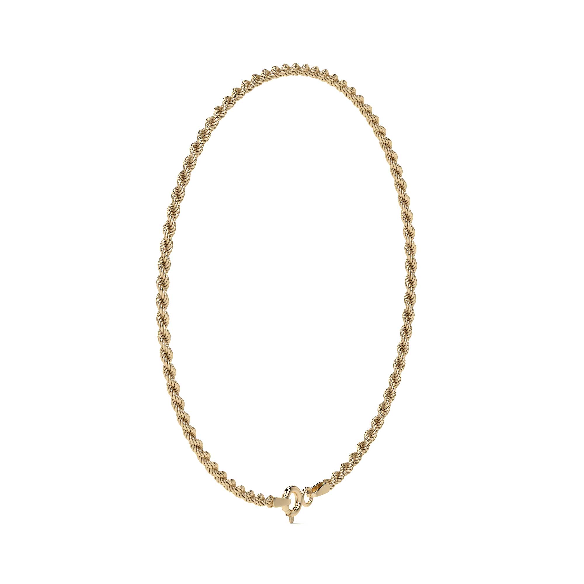 10k Italian Gold Hollow Torsal Bracelet, 1.9mm Gauge