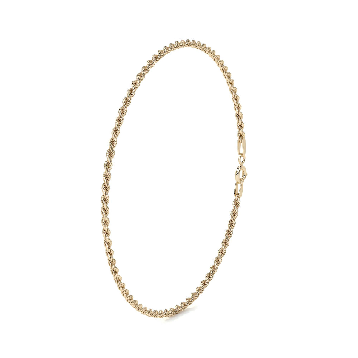 10k Italian Gold Hollow Torsal Bracelet, 1.9mm Gauge