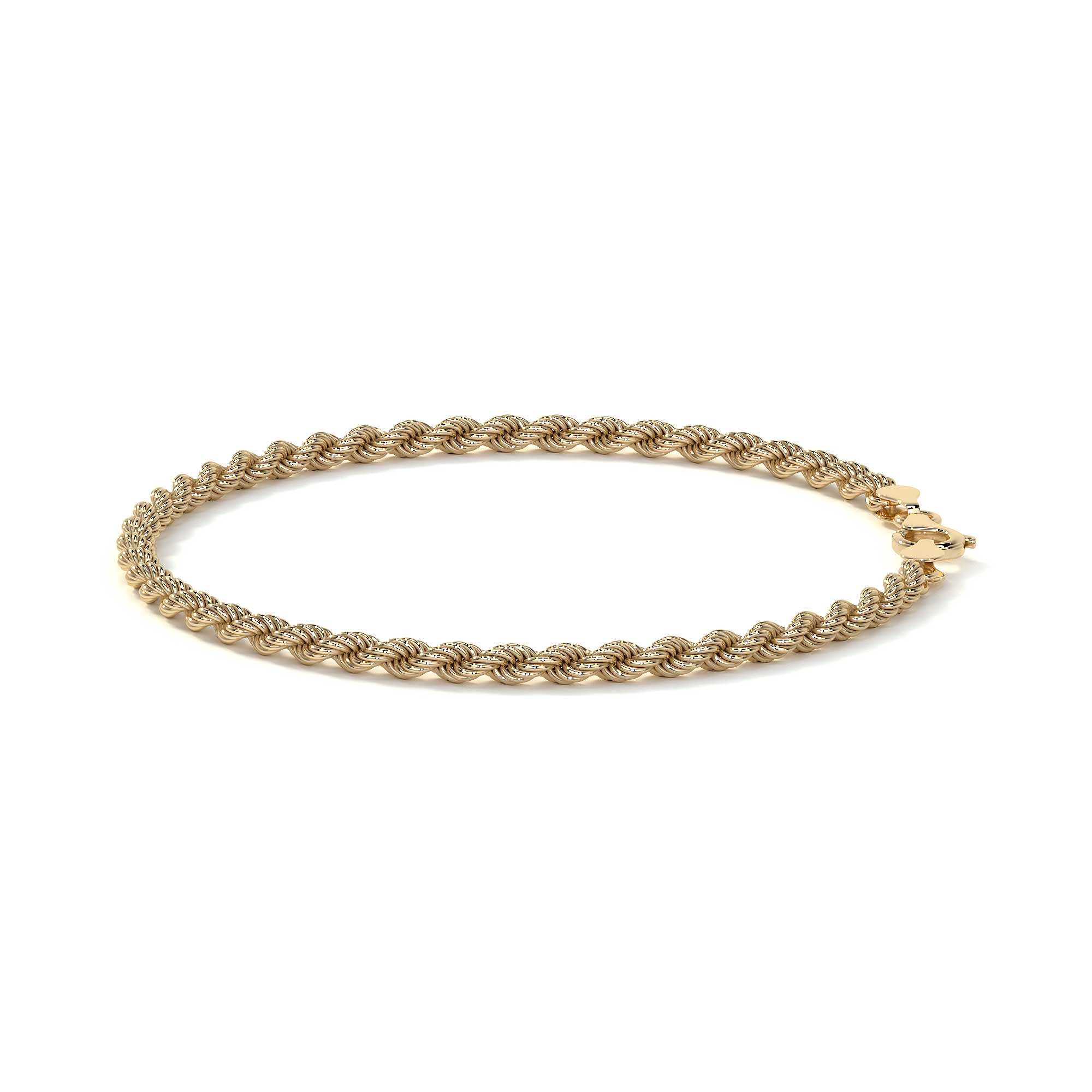 10K Gold Italian Rope Chain Bracelet | Elegant Fine Jewelry Bracelet
