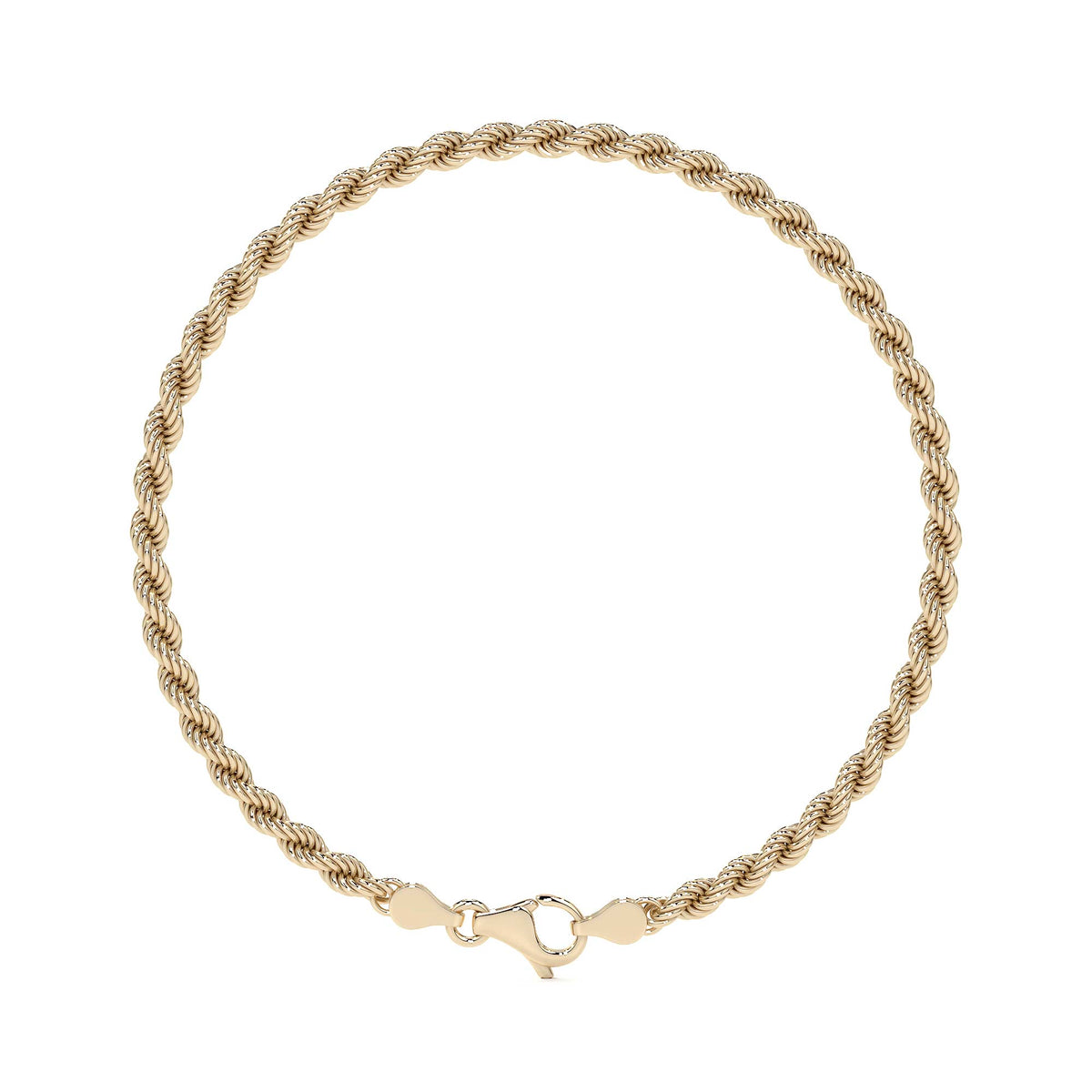 10K Gold Italian Rope Chain Bracelet | Elegant Fine Jewelry Bracelet