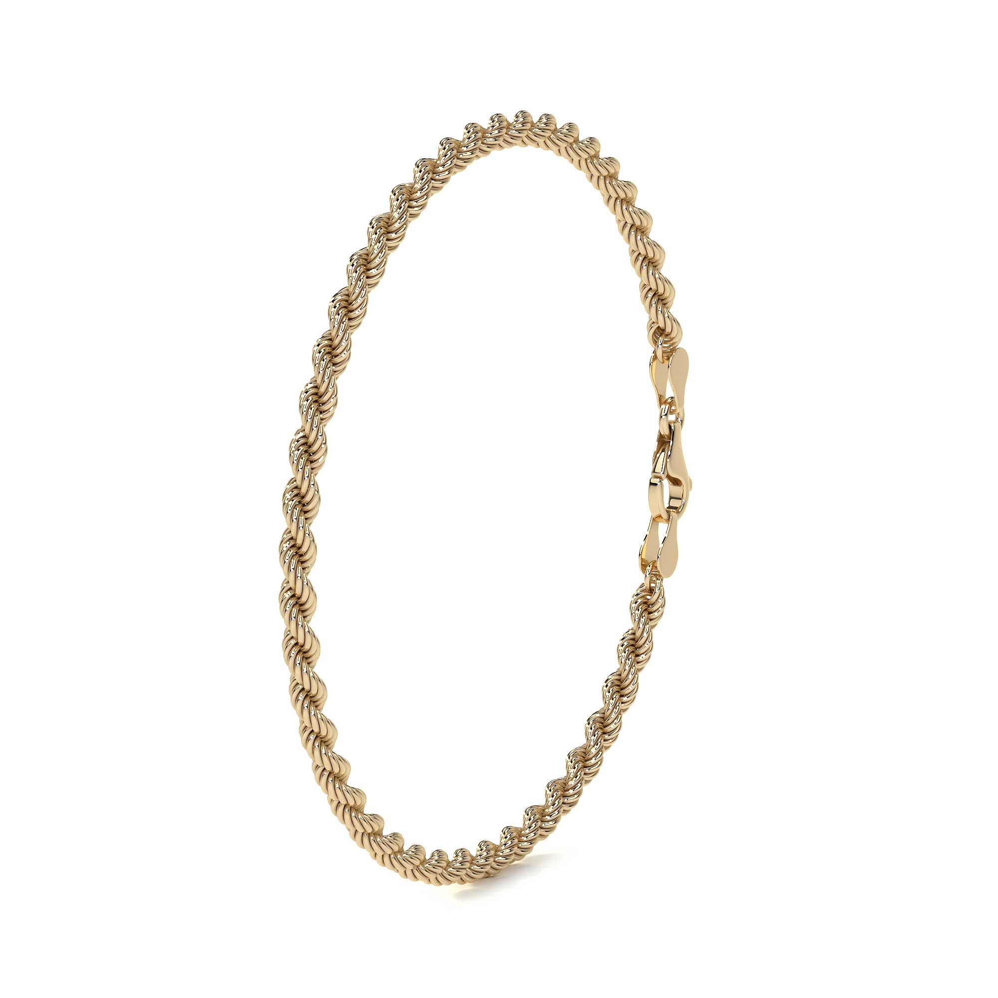 10K Gold Italian Rope Chain Bracelet | Elegant Fine Jewelry Bracelet