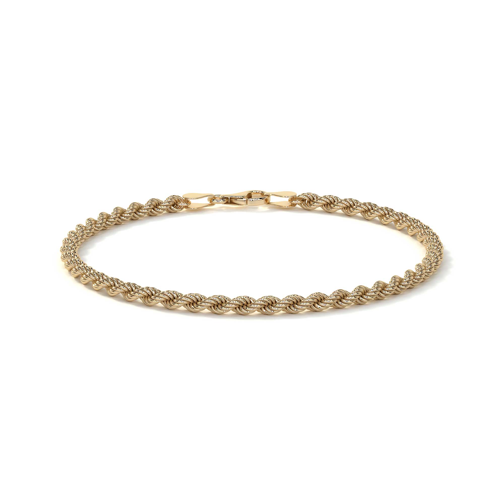 10k Gold Men's Torsal Style Bracelet with Gold-Tone Lobster Clasp, 18.5cm